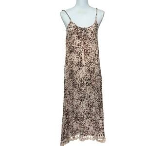 Gibson Latimer leopard print slip dress, large, bohemian, festival, artsy. beach